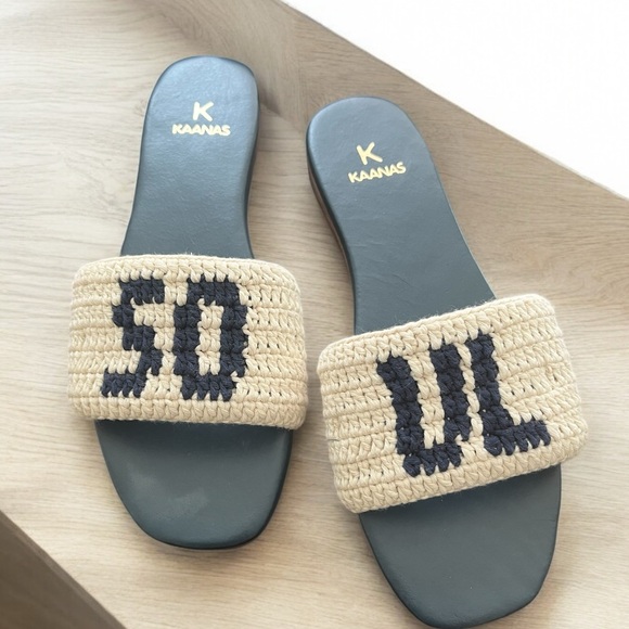 NWT KAANAS Tesia Slide Sandals - Navy - Size 10 - Picture 10 of 10